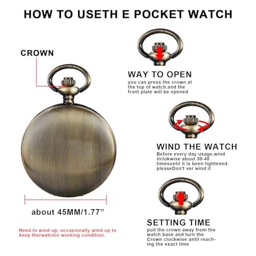 Image of Men's Mechanical Pocket Watch Black Rudder Pattern Double Open Hollow Roman Numerals Pocket Watch