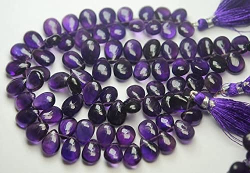 LKBEADS 8 inch strand of gem amethyst 12-15mm pear smooth beads for DIY jewelry making. amethyst beads strand