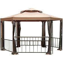 Hampshire Hexagon Gazebo Replacement Canopy Top Cover and Netting - RipLock 350