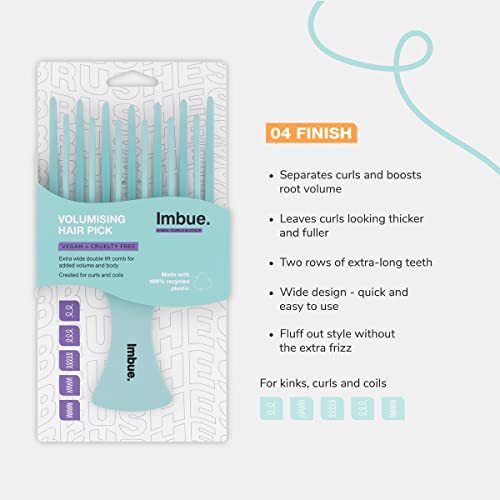 Imbue Volumising Hair Pick Afro Picks for Men and Women, Easy Grip Handle for Hairstyling - Image 3