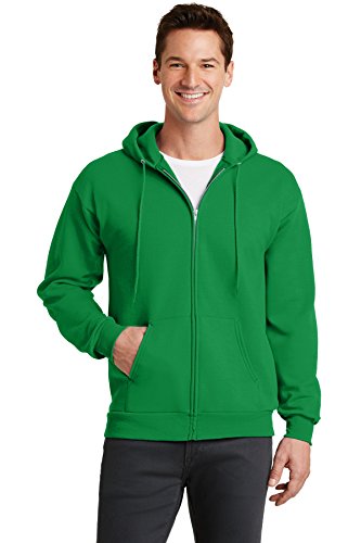 Port & Company PC78ZH Mens Core Fleece Full-Zip Hooded Sweatshirt44Clover Green - Medium