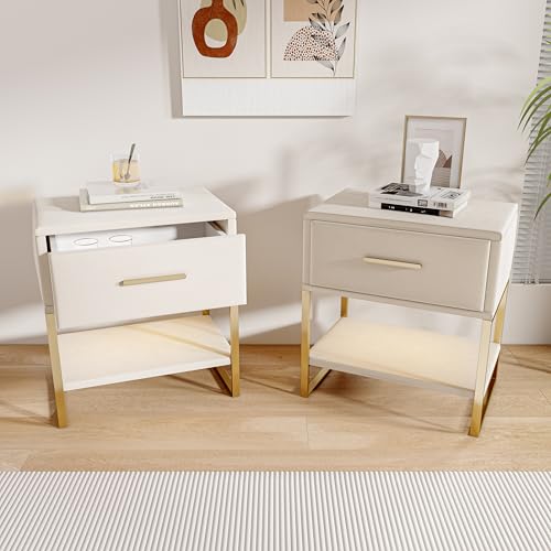 Design efficiente per lo spazio: i cassetti multifunzionali del set di due comodini da notte sono facili da aprire e chiudere, quindi sono particolarmente silenziosi. Il design compatto massimizza l'efficienza dello spazio e rende il set ideale per una camera da letto ordinata