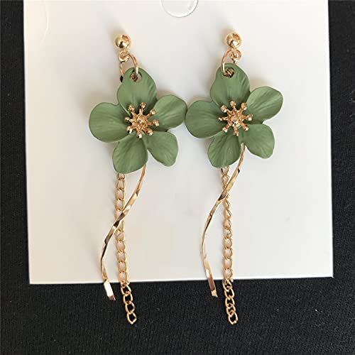 ANDPAI Unique Handmade Bohemian Large Matte Double Yellow Flower Dangle Drop Earrings White Metal floral Stud Earrings For Women Statement Wedding Holiday Jewelry Gifts3