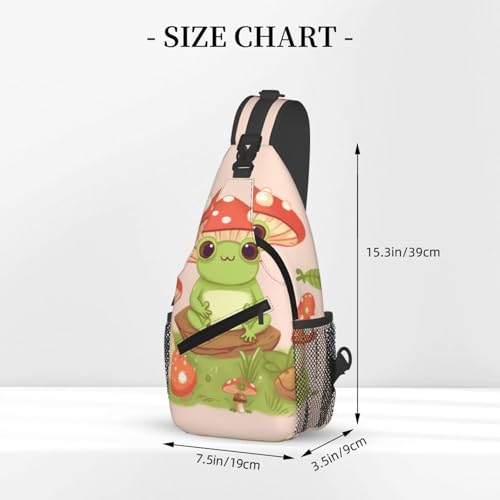 Bolso pechera pequeño unisex con diseño de ranas y hongos miniatura 3