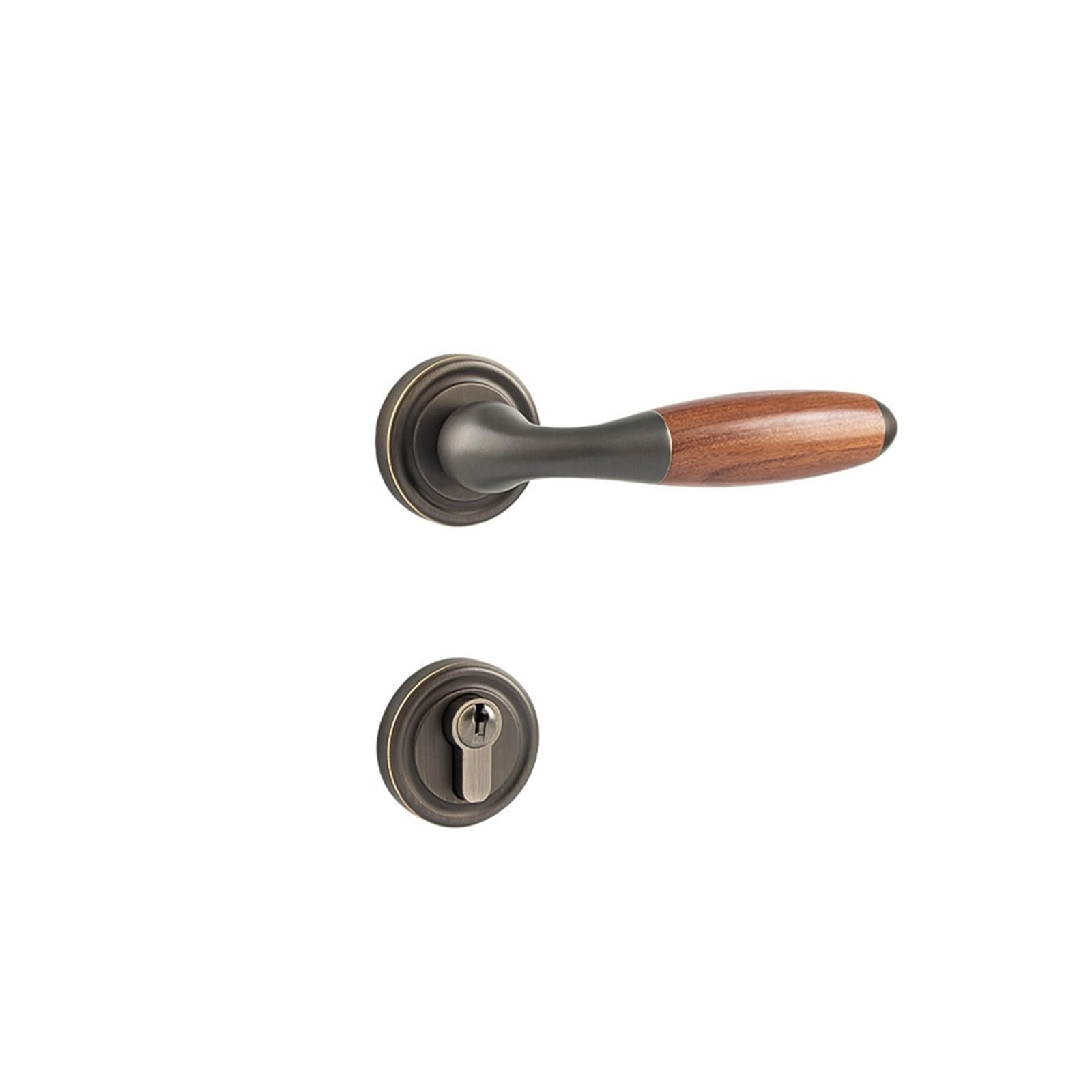 Poignée de porte en laiton massif rétro au design européen élégant
