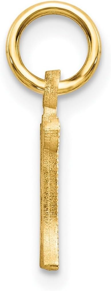 JewelryWeb 14k Yellow Gold Solid Sandblast finish Letter Name Personalized Monogram Initial Charm 17x9.1mm Pendant Necklace for Women - Image 3