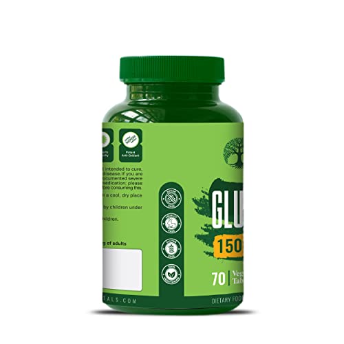 Image of Vruksha Vitals Glutathione 1500 mg with Vitamin C - 70 Tablets (Plant based Capsules Supplement) x Pack of 15