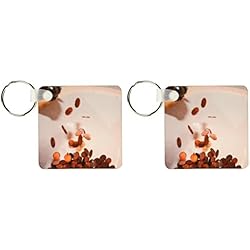 Fregadero Porcelanico 3dRose Un fregadero de cocina de porcelana blanca con centavos de cobre que parecen estar saliendo del grifo, llavero, 6 cm, varía