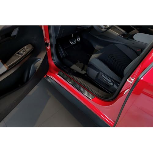 Seuils de portes inoxydable noir de protection auto pour MG HS II