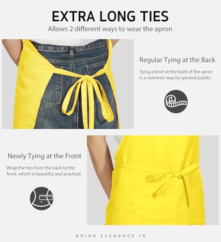 Image of Syntus Apron for Men Women, Adjustable Cooking Kitchen Chef Aprons with 2 Pockets