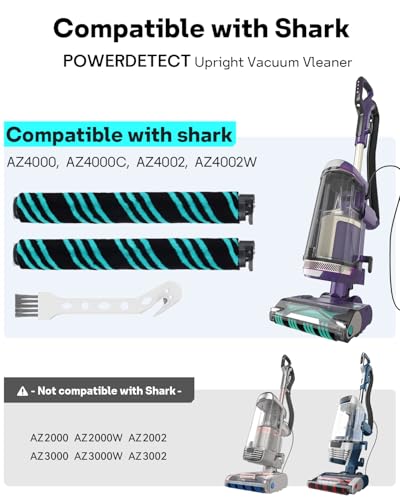 Image of Leemone AZ4002 Soft Brushrolls Replacement Accessories for Shark AZ4000 AZ4000C AZ4002 AZ3901 POWERDETECT Upright Vacuum Cleaner, 2 Brush Rolls, 1 Cleaning Brush, 3 Pack