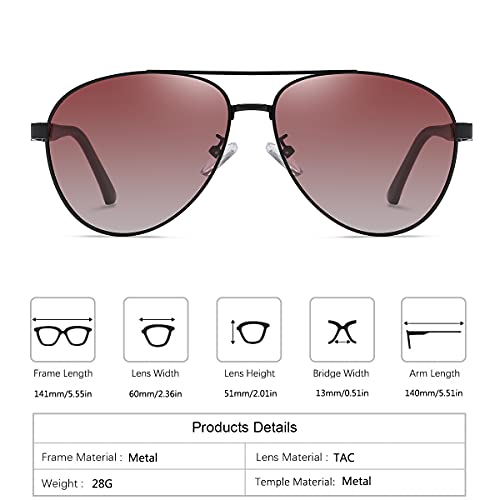 Polarized Sunglasses Aviator Retro Classic Trendy for Men Driving UV Protection3