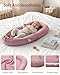 Baby Lounger - Infant Lounger for Newborn 0-24 Months, Pure Cotton Breathable Baby Nest Lounger, Newborn Essentials for Baby Boys & Girls, Portable Baby Lounger for Home and Travel
