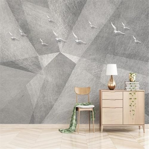 Papier Peint Géométrique Triangle Abstrait 3D pour Salon et Chambre - 4