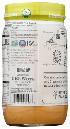Image of CB's Nuts Organic Creamunchy Peanut Butter, 16 oz