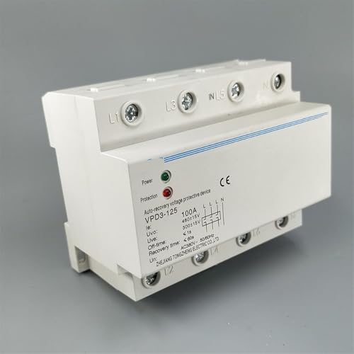Relais de protection triphasé 380V 100A pour tableau électrique rail quatre fils