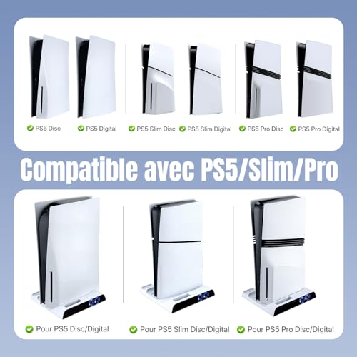 Support de charge vertical avec ventilateur station de refroidissement pour PS5 Pro - 2