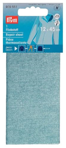 Prym ropa tela vaquera hoja de reparación - 12x 45 cm azul claro