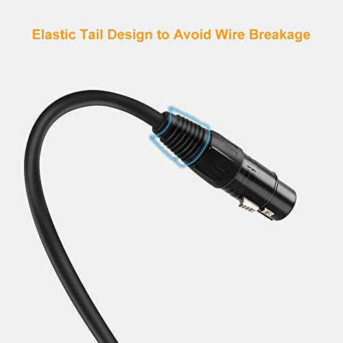 Image of XLR Microphone Cable,CableCreation [2-Pack] 15FT XLR Male to Female 3PIN Balanced Mic Cords for Recording Applications,Mixers,Speaker Systems,DMX Lights.Black