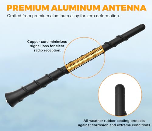 Image of 8 inch Antenna for Jeep Grand Cherokee 2011-2025,Cherokee Dodge Journey,Avenger,Durango,Dart 2011-2023 8 Inch Rubber Antenna Wash-Proof Radio Antenna Truck Antenna Part Number 5091100AA | 68297936AA