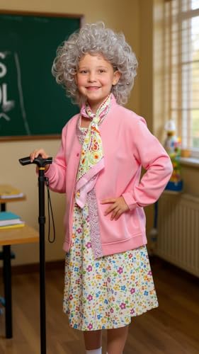 Disfraz Niñas 100 Días de Escuela Vestido de Abuela 6-8 años miniatura 7