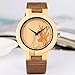 STEDMNY Montre en Bois Montre en Bois Minimaliste cerf Sculpture Hommes Montre Naturel Bambou Bois Horloge à Quartz en Cuir Moderne Montre-Bracelet en Bois
