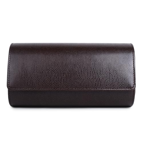 Image of THE CASE PU Leather Premium Smart Watch Case for Men & Women For 3 Slots Watch Roll Organizer (ST-WRC-1013-SN-Brown)