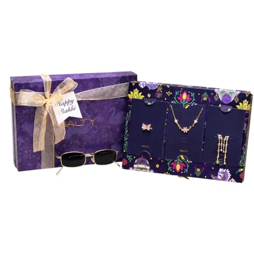 Image of SALTY Raksha Bandhan Jewelry Gift Box for Sister, Brother, Bhaiya & Bhabhi | Stylish Rakhi Gift Hamper | Festive Gift for Siblings | Elegant Luxury Gift Box