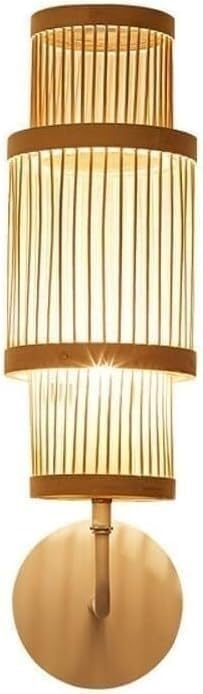 Applique murale en bambou tissée à la main luminaire contemporain base E27