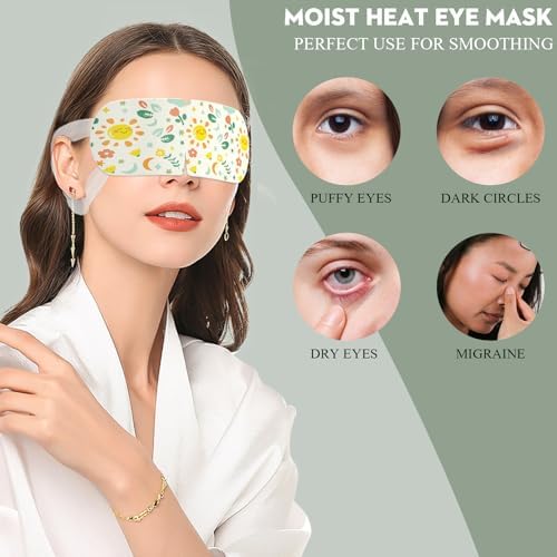 MUYUNBOS 21PACKS Self Heated Eye Mask Disposable Soothing Eyes Moisturizing Heat Eye Mask Warm And Comfy For Migraines Tired Eyes Dry Eyes (Chamomile)