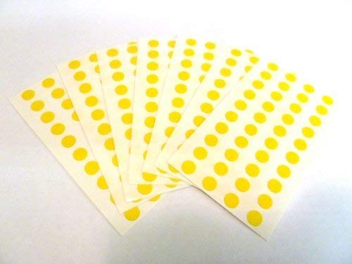 270 Labels , 6mm Diameter Round , Yellow , Colour Code Stickers , Self-Adhesive Sticky Coloured Dots