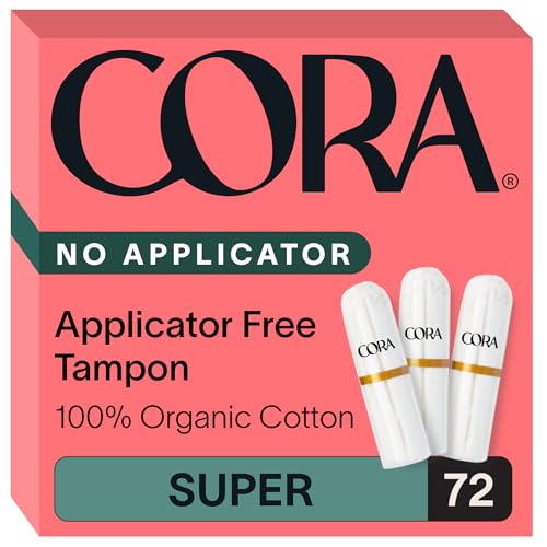 Image of Cora Organic Cotton Non-Applicator Tampons (72 Super Non-Applicator Tampons)