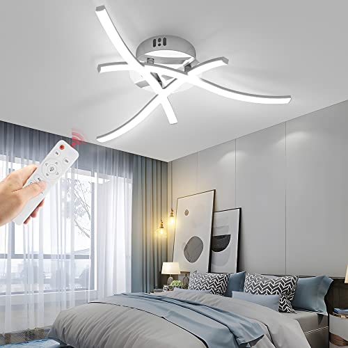 Wayrank Lámpara Led Techo Regulable, Plafon Led Techo con Mando a Distancia, 3 Luces Onduladas Luz para Sala de Estar Dormitorios Cocina, 21W 35CM, 3000K-6000K Cover