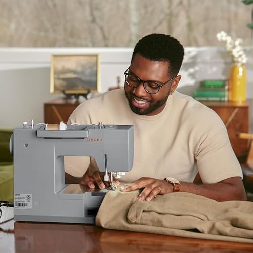 Image of SINGER Heavy Duty 4432 (Grey) High Speed Sewing Machine +Accessory Kit | 32 Built-In Stitches Deliver 110 Stitch Applications | 50% More Power for Thick Fabrics, 1100 Stitches /Min, 1-Step Buttonhole