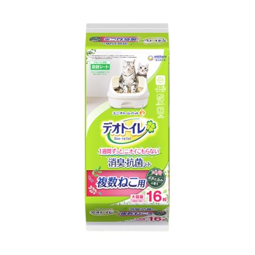 ユニ・チャーム ペットシーツ [デオトイレ 複数ねこ用消臭・抗菌 シートボタニカル 16枚×1]