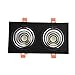 Yuecoom LED Recessed Lighting,Double Head Ceiling Light Adjustable Angle COB Rectangle Recessed Lighting with LED Driver 100â€‘264V