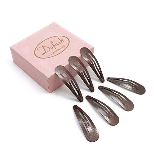 Dofash 20Pcs 5Cm/2In Metal Brown Snap Hair Clips For Women Small Hair Clips For Thick Hair Barrettes Hair Clups Hair Accessories For Women (Brown) #TOP4