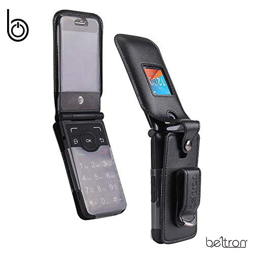 BELTRON Fitted Leather Case for Alcatel One Touch Go Flip 4044 (Boost, Metro PCS, Sprint, T-Mobile, Virgin Mobile) Go Flip V (Verizon) Cingular Flip 2 / QuickFlip (AT