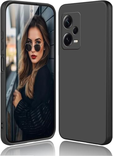 Movilear Funda Carcasa de Silicona Líquida para Xiaomi Poco X5 5G / Redmi Note 12 5G, Interior de Microfibra Antigolpes Protección Gel Ultra Suave de Goma a Prueba de Choques y Arañazos FSUA (Negro)
