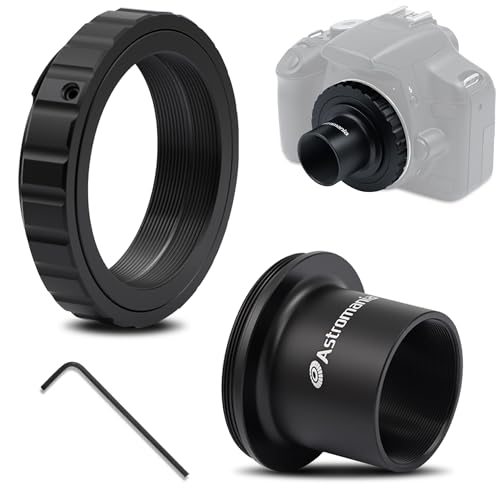 Astromania T2 T Ring and M42 T-Mount Telescope Camera Adapter, T-Ring for Nikon SLR/DSLR Camera with F-Bayonet & T Adapter 1.25 inches Astrophotography Telescope Accessory Fit for Astronomy Telescopes