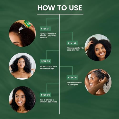 Image of Dersie Batana Oil Hair Care Routine Set - Foundational Oil & Shampoo Steps - 100% Pure & Sourced from Honduras - Nourishes Scalp - For Dry, Damaged, Curly, Coily & Straight Hair