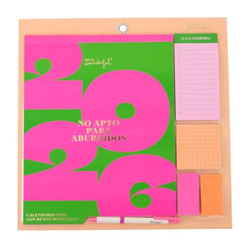 Mr Wonderful - Calendario 2026 de pared o nevera magnético - No apto para aburridos