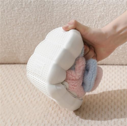 ELONEL Cute Rabbit Plush Cotton Slippers Men's and Women's Slippers Flower Soft Slippers Indoor and Outdoor Slippers3