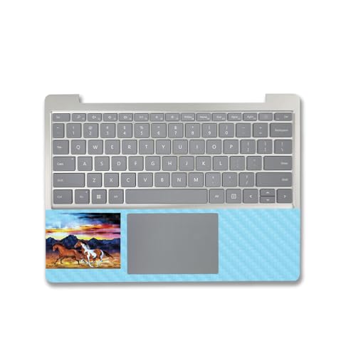 Image of MightySkins Carbon Fiber Skin Compatible with Microsoft Surface Laptop Go 3 (2023) Full Wrap Kit - Wild Horses | Protective, Durable Textured Carbon Fiber Finish | Made in The USA
