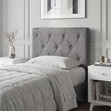 Giantex Upholstered Headboard for Twin/Twin XL Size Bed, Wall Mounted Twin Headboard Only, Modern Button Tufted Headboard for Dorm Bedroom, Attachment Device Included, Dorm Headboard, Gray