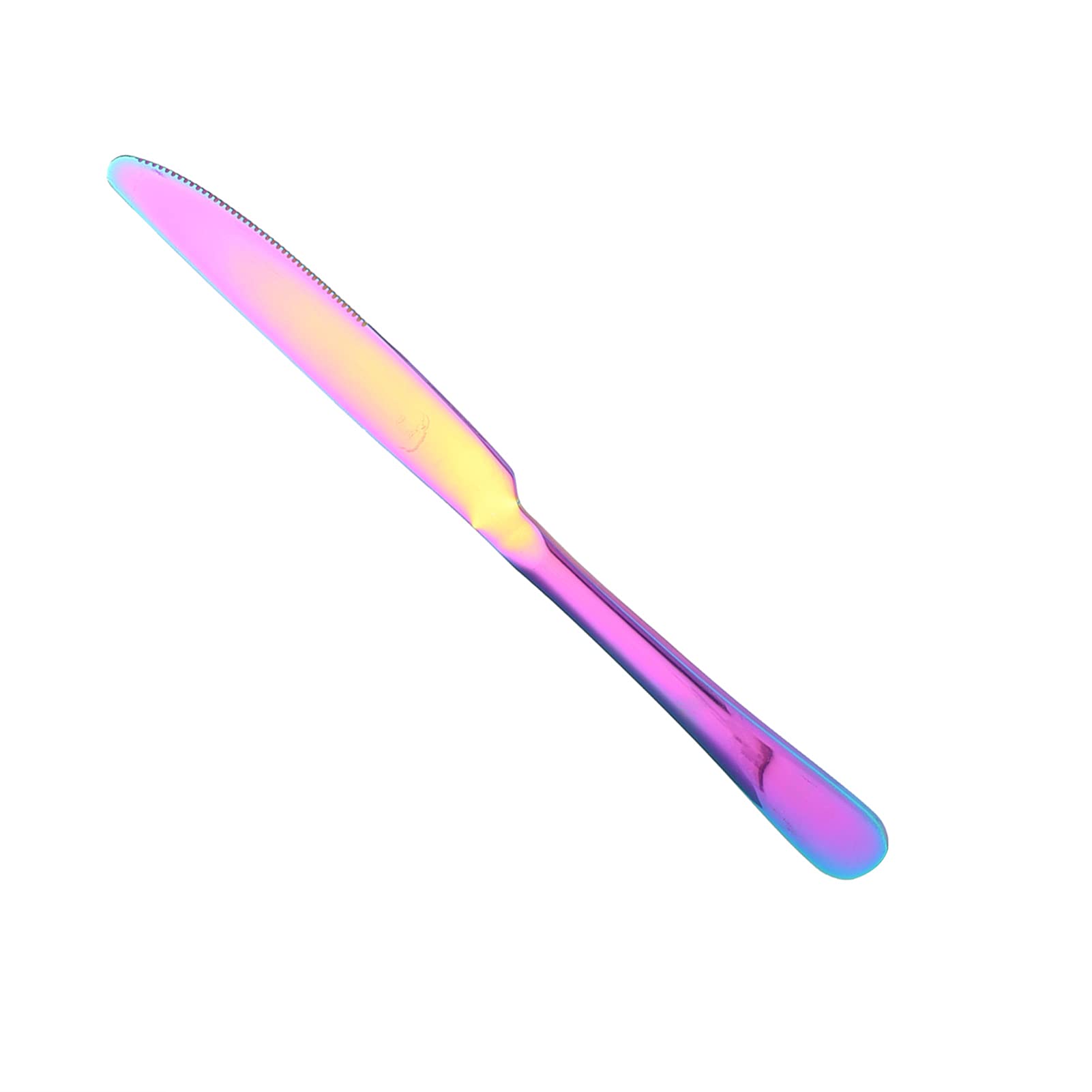 Cuchillos De Carne Serrados De Metal, Juego De 4 Cuchillos De Cena De Acero Inoxidable Cuchillo De Mantequilla Multiusos Juego De Cuchillos De Mesa Galvanizados Para Cocina Restaurante(arcoíris)
