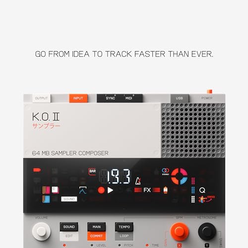 teenage engineering ep133 ko ii sampler drum machine and sequencer with built-in microphone and effects