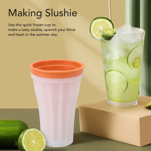 Slushie Cup, Slushy Maker Becher, Gefrorener Becher 150ml, Doppelschicht-Siliziumbecher, Frozen Magic Squeeze Cup,Instant Slushie Cup, zum Zubereiten von gefrorenen Fruchtshakes,Milchshakes(Naranja) – Bild 3