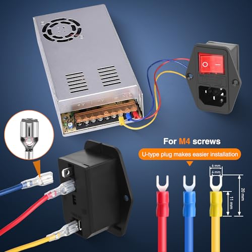 Image of Nilight 2Pcs Switch Power Socket 10A 250V AC Inlet Module Built-in Fuse