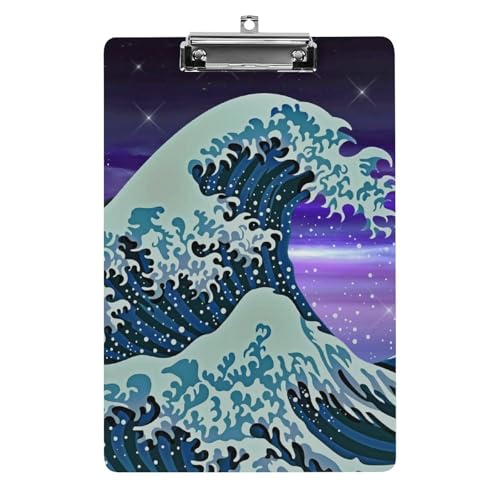 Porte bloc A4 vagues japonaises de qualite superieure a pince plate